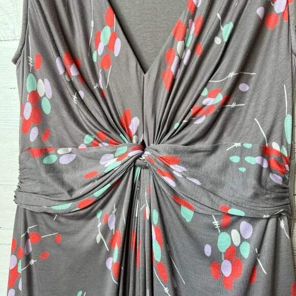 Boden Dress Womens Size 6R Gray Geometric Twist Knot Waist Detail Lined - Picture 6 of 16